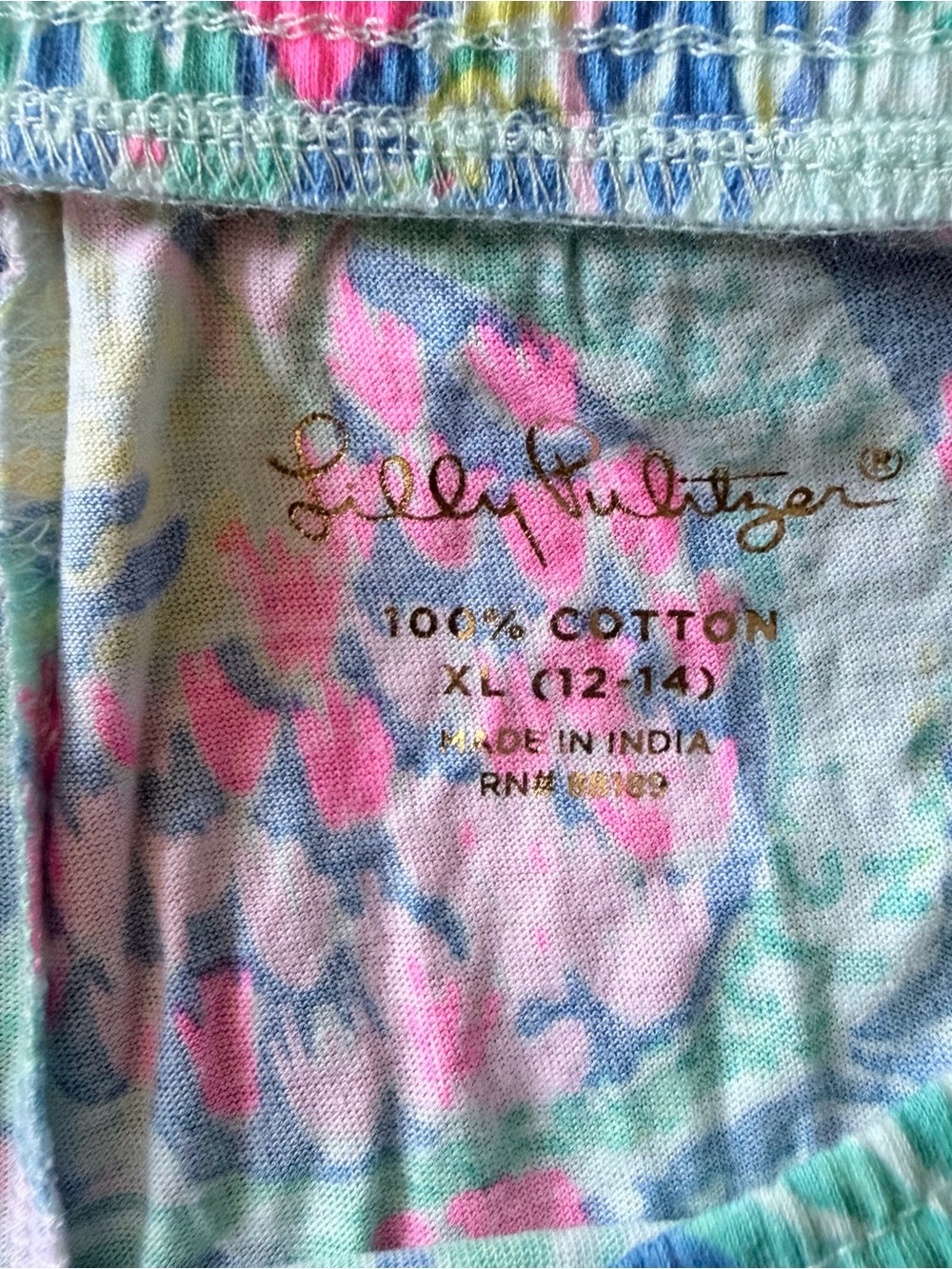 Lilly Pulitzer Ceclie Shorts Mermaids Cove Cotton Knit Pink Blue XL NWT - Picture 6 of 6